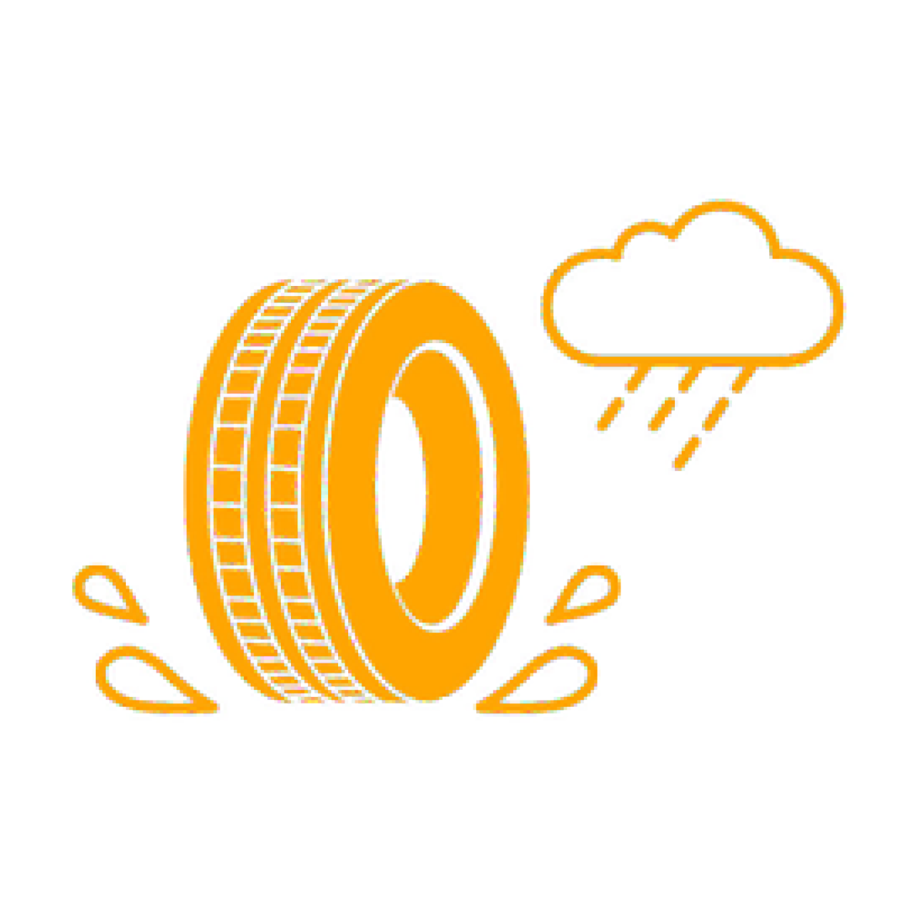Icon about wet grip of a car tire.