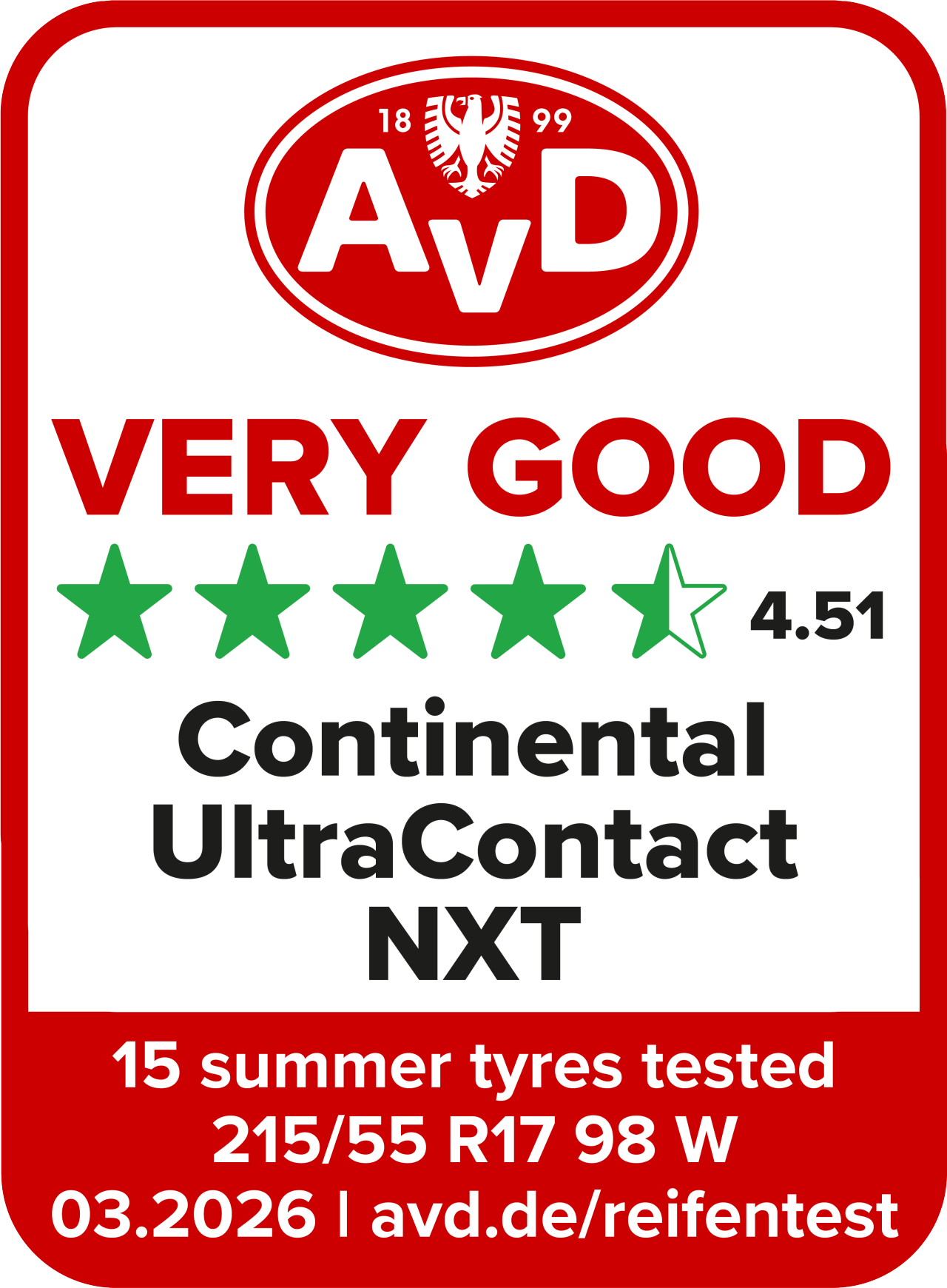Auto Zeitung Teste pneus de Verão 2026 Continental PremiumContact 7