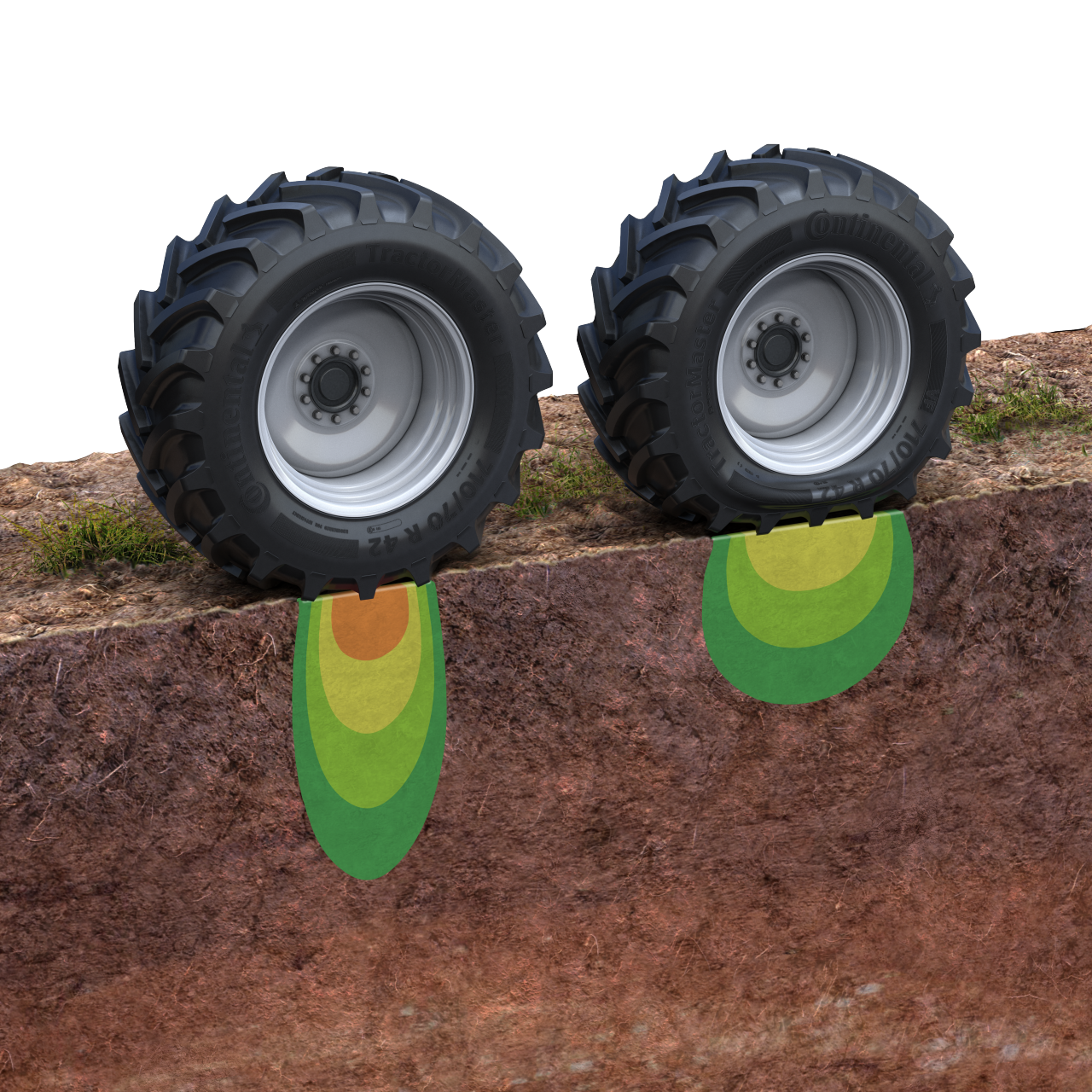 Como os nossos pneus reduzem a compactação do solo