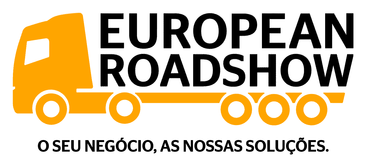 Logótipo Roadshow Europeu: O Seu Negócio, As Nossas Soluções.