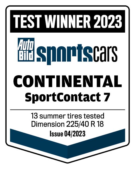 Selo de Teste - Auto Bild sportscars Continental SportContact 7 2023