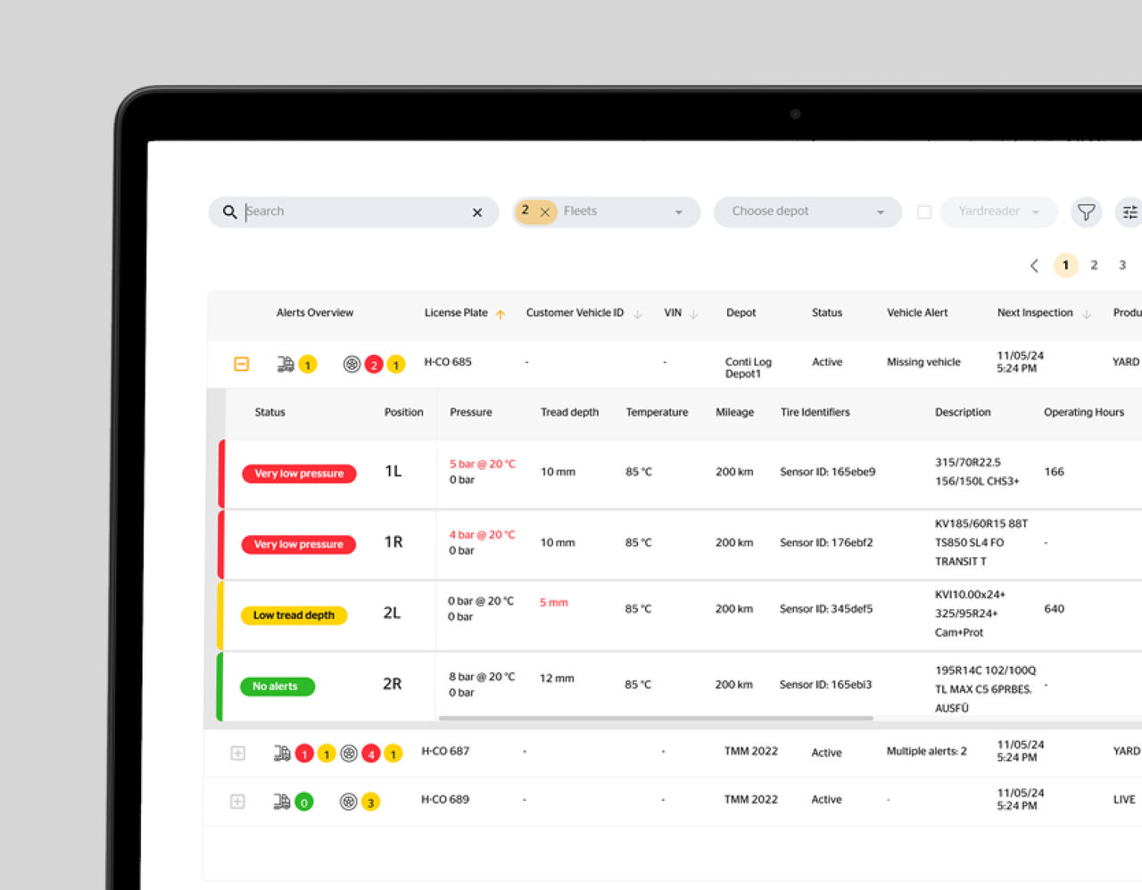 Monitorização automatizada de pneus do ContiConnect
