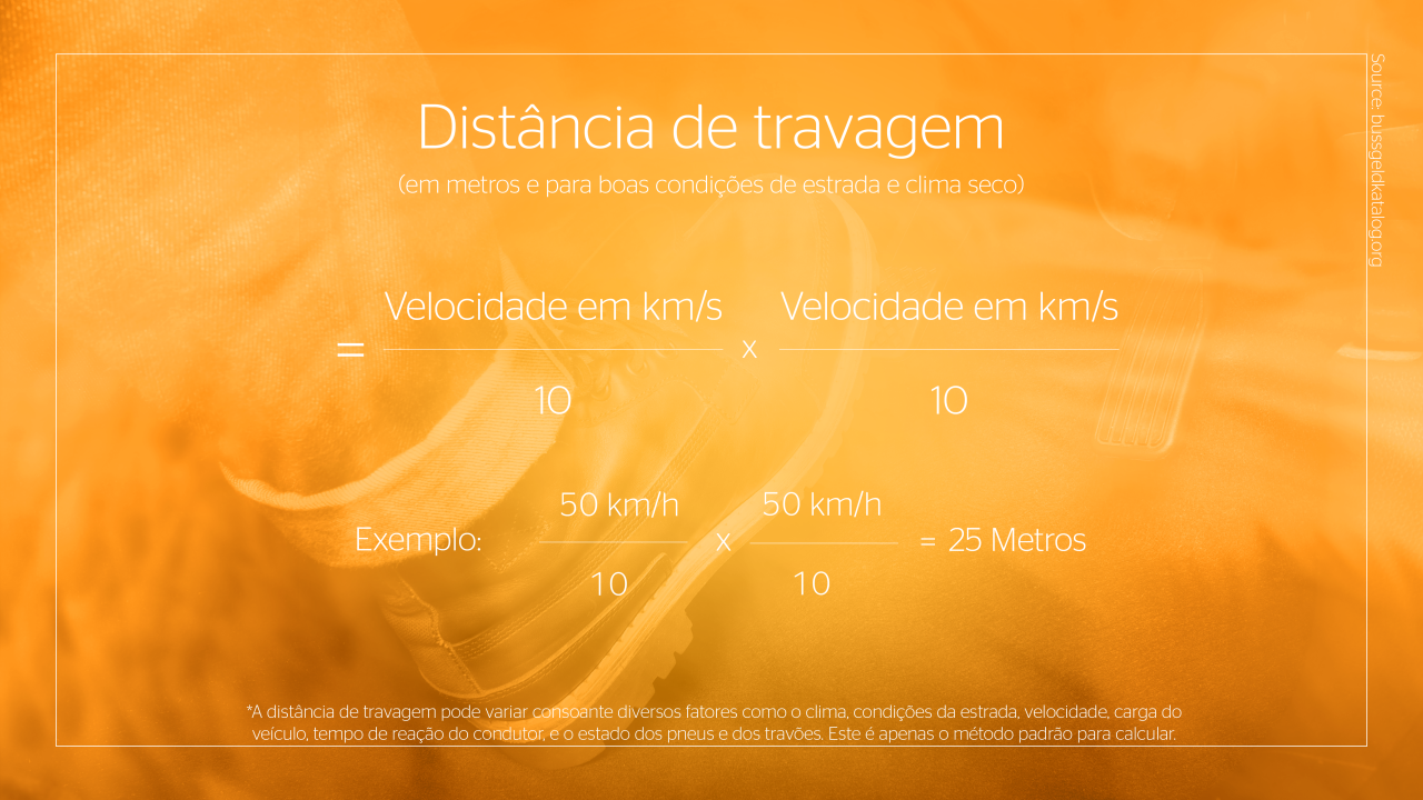 Cálculo da distância de travagem