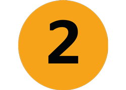 En orange ikon som innehåller siffran 2