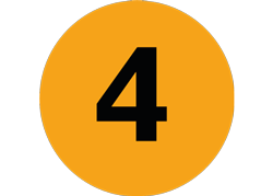 En orange ikon som innehåller siffran 4