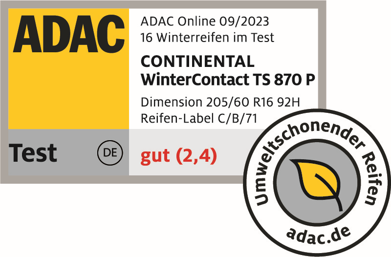 Continental WinterContact TS 870 P ADAC Winterreifentest 2023
