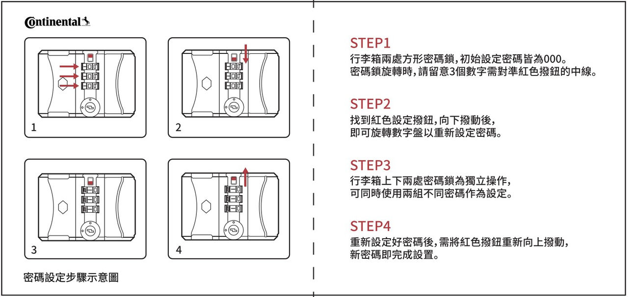 馬牌鈦空銀行李箱_密碼鎖使用說明書