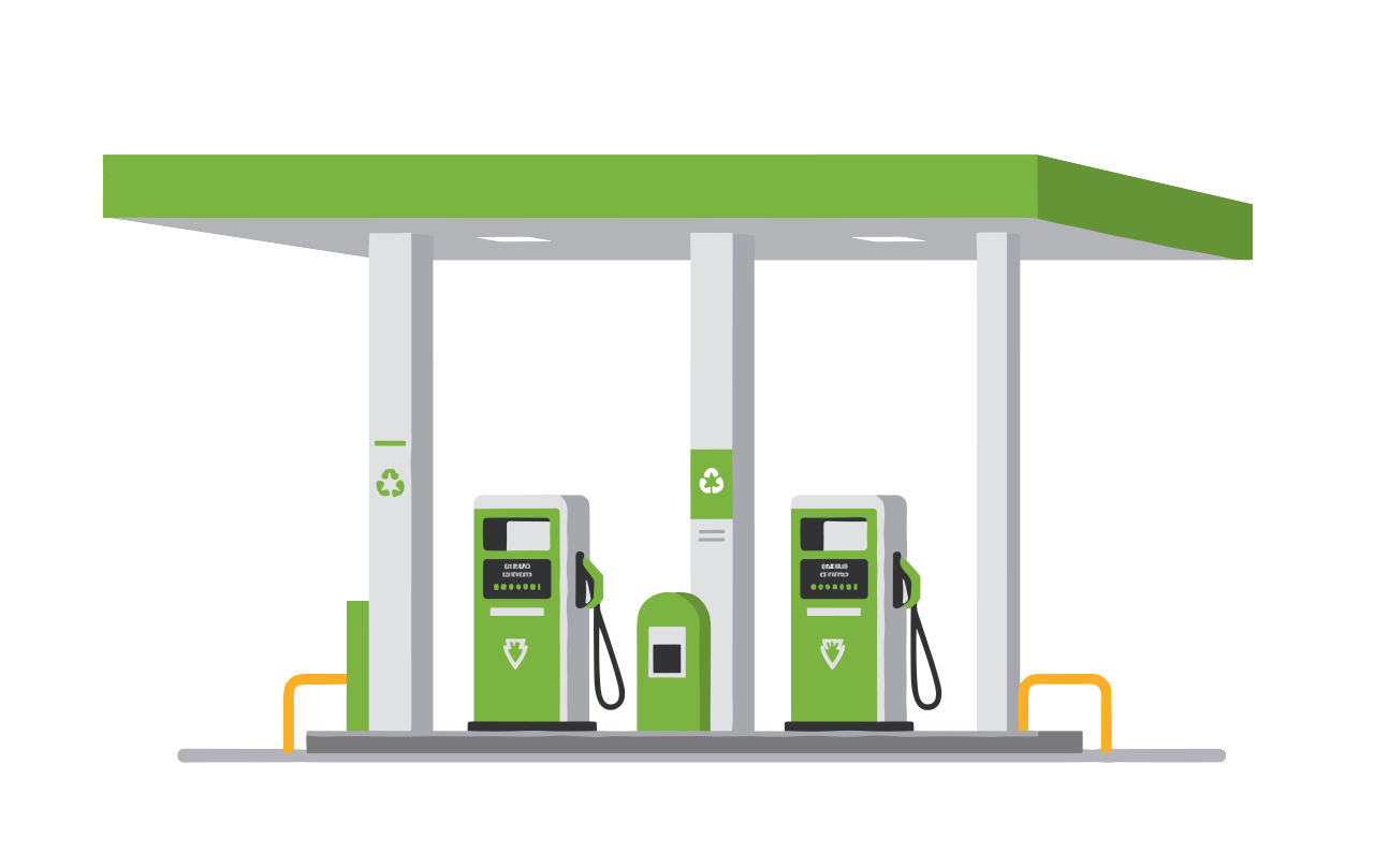 Graphic image of gas station